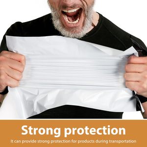 Enveloppes en polyéthylène blanches grandes 19x24 pouces, 100 pièces. Sacs d'expédition et de courrier épais, résistants, autocollants, imperméables et indéchirables - Product Image 2