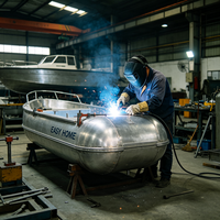 Bateau ponton en aluminium soudé de 22 pieds avec pont en EVA, porte-cannes à pêche et vivier pour la pêche en rivière, lac et loisirs
