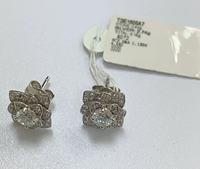 Anting-anting wanita perak murni 925 yang dapat disesuaikan dengan bentuk bunga tiga dimensi untuk hadiah sehari-hari dan pernikahan.