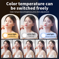 Anneau lumineux pour selfie Ym200, batterie, création de contenu YouTube, anneau lumineux LED, éclairage photographique pour studio et téléphone
