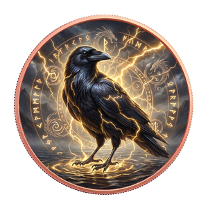 Moneda Coleccionable <span class=keywords><strong>de</strong></span> Desafío Vikinga <span class=keywords><strong>de</strong></span> Cobre Puro .999 <span class=keywords><strong>de</strong></span> 1 oz con Diseño <span class=keywords><strong>de</strong></span> Cuervo <span class=keywords><strong>de</strong></span> Odín Huginn y Muninn, Impresión UV, Mitología Nórdica, <span class=keywords><strong>Runa</strong></span> y Animal - Product Image 1