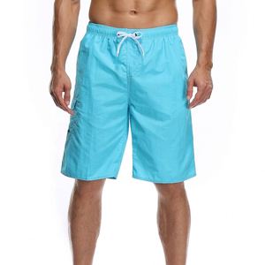 Men's Summer Casual <b>Black</b> Board <b>Shorts</b> 100% Polyester Solid Mid Waist Breathable Quick Dry - Product Image 3