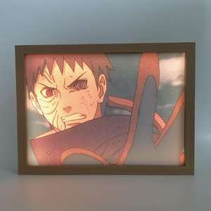 Figura de Anime Demon Slayer, marco de fotos de madera Led, luces de pintura para dormitorio, luz de <span class=keywords><strong>noche</strong></span> Led 3D, lámpara de decoración de regalo de cumpleaños - Product Image 3