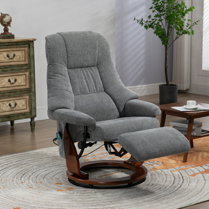 <span class=keywords><strong>Fauteuil</strong></span> inclinable de loisirs en bois et cuir PU avec fonctions de massage et pivotement pour l'extérieur et les villas - Product Image 1