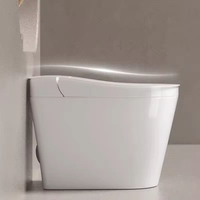 WC intelligent en céramique avec ouverture/fermeture automatique, chasse d'eau, siège chauffant et télécommande pour projets hôteliers de luxe