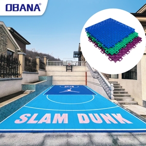 Dalles de basketball emboîtables en matériau PP modifié, pour extérieur, épaisses, absorption des chocs, approuvées FIBA, tapis de sol sportif - Product Image 1