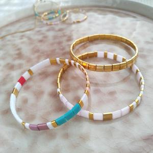 Bracelets de haute qualité en perles Tila Miyuki plaquées or - Product Image 1