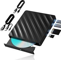Unidad de Blu-ray Externa 5 en 1: Reproductor de BD-ROM, Grabador de CD/DVD, USB 3.0 y Tipo-C, Portátil para PC/Laptop