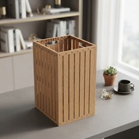 Caisse de rangement pliable en plastique à surface lisse facile à nettoyer, aspect bois, ventilée, empilable et lavable