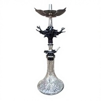 Set Hookah Shisha Dewi Bersayap Unik, Shisha Logam Besar dengan Alas Kaca, Sayap Malaikat Mewah Nargila untuk Perlengkapan Bar Klub Malam