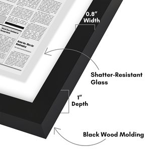Cadre d'affichage pour journal en bois noir, support mural pour articles <span class=keywords><strong>de</strong></span> journal avec passe-partout - Product Image 5