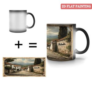 Mug à sublimation vierge 11oz en céramique, noir givré, à changement de couleur par presse à chaud - Product Image 4