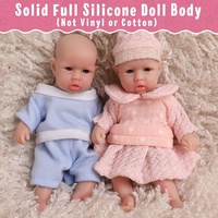 Boneka Bayi Reborn Mini 6,5 Inci Gadis Manis Tubuh Silikon Penuh Hadiah Terbaik untuk Anak-anak