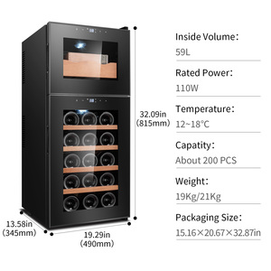 CIGARLOONG Nuevo Humidor Eléctrico Multifunción para Puros con Enfriador <span class=keywords><strong>de</strong></span> Vino y Control <span class=keywords><strong>de</strong></span> Humedad, Gabinete para Puros <span class=keywords><strong>de</strong></span> Madera <span class=keywords><strong>de</strong></span> Cedro - Product Image 6