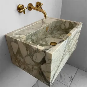 Newstar küçük dikdörtgen duvar montaj banyo lavaboları mermer Lavabo banyo mermer Lavabo özel mermer Lavabo