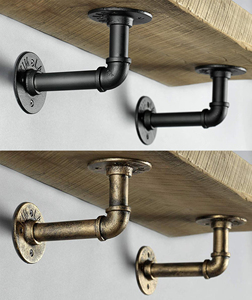 Công Nghiệp Antique Red Bronze Công Nghiệp Vòng Sắt Tường Gắn Ống Kệ Chân Đế - Product Image 6