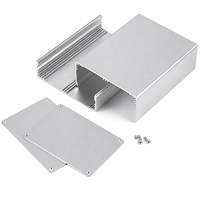 Casing Ekstrusi Aluminium Perak 120*83mm, Tinggi, Dalam, Halus, Panel Ujung Sekrup, Panjang 150/200mm, Custom