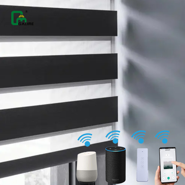 High Quality Smart WiFi Google Control Day and Night Roller Zebra Blinds Modern Automatic Zebra Shades for Home or Office