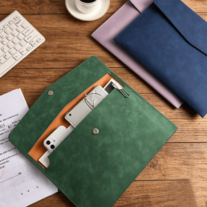 Carpeta <span class=keywords><strong>de</strong></span> Negocios <span class=keywords><strong>de</strong></span> Cuero <span class=keywords><strong>para</strong></span> Documentos A4 y Recibos, con Bolsa <span class=keywords><strong>para</strong></span> Archivos y Maletín, Estuche Portadocumentos <span class=keywords><strong>de</strong></span> Cuero PU - Product Image 1