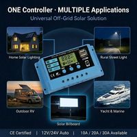 Contrôleur de charge solaire PWM 10A 20A 30A 12V 24V Auto LCD Double USB Protection complète Faible MOQ Commande en gros pour les vendeurs e-commerce