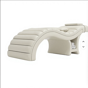 Lit de beauté pour cils incurvé de luxe haut de gamme personnalisé avec lampe LED ergonomique et rangement pour salon de cils et salon - Product Image 4