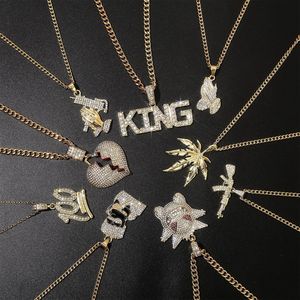 Collana Hip Hop Unisex con Catena Placcata Oro, Zirconi e Pendente Dollaro, Re, Pistola, Leone in Stile <span class=keywords><strong>Rock</strong></span> Punk - Product Image 2