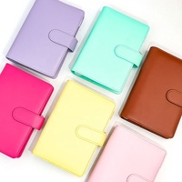 Carnets A5 A6 en Cuir à Six Anneaux, Reliure en Cuir PU avec Porte-cartes pour Budget Personnel