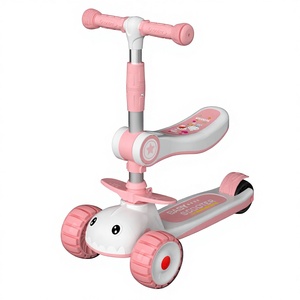 Monopattino Pieghevole <span class=keywords><strong>3</strong></span> in 1 a Tre Ruote in Plastica per Bambini, per Uso Esterno e Allenamento alla Camminata - Product Image 1