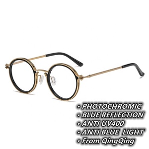 <span class=keywords><strong>Lentes</strong></span> fotocromáticas aleación punk retro redondo Oro Negro lunettes antireflejos <span class=keywords><strong>hombre</strong></span> 2024 gafas fotogray antirreflectantes para <span class=keywords><strong>hombre</strong></span> - Product Image 2