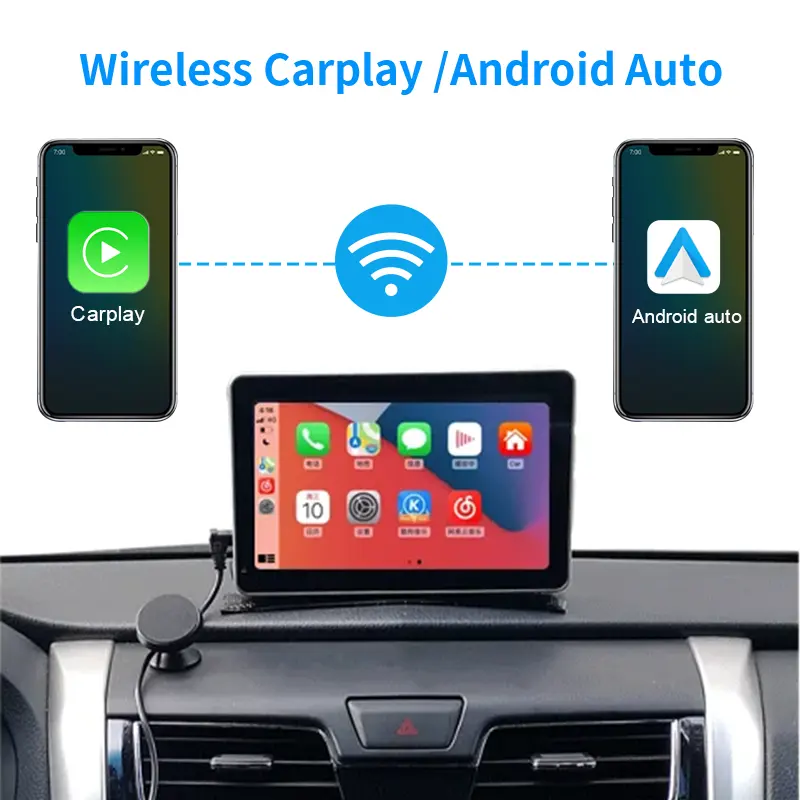 Wireless CarPlay Wireless Androidauto Espelhamento Sem Fio Embutido Bluetooth 5.0 Microfone embutido para a função Siri