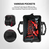 Sac de transport robuste avec poignée télescopique, poches extérieures et rangement facile pour outils – Sac à outils pour électricien
