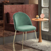 Chaise de salle à manger rembourrée en lin de style mid-century, chaise d'appoint portable en tissu avec pieds en métal pour café, hôtel, maison