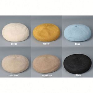 หมวกเบเร่ต์ผ้าลินินถักแบบระบายอากาศสำหรับผู้หญิง สีพื้น สไตล์ลำลอง แฟชั่นทันสมัย คอลเลคชั่นใหม่รับซัมเมอร์ - Product Image 2