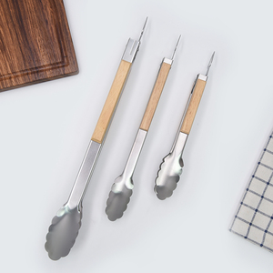 Pinze da Cucina Ergonomiche con Manico in Legno per Barbecue, Le Più Vendute nel Mercato Europeo, Pinze in Metallo per Alimenti con Blocco di Sicurezza - Product Image 6