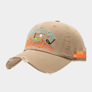 Nuovo Cappellino da Baseball 2026 con Ricamo 'Pray for Birdies', Bordo Sfrangiato e Strappato, Stile Vintage Lavato, Morbido e Casual - Product Image 3