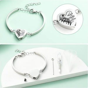 Pulsera <span class=keywords><strong>de</strong></span> urna conmemorativa para cenizas, con bisagras, en oro rosa y negro, grabable, ajustable, joyería <span class=keywords><strong>de</strong></span> recuerdo - Product Image 5