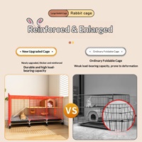 Cage à double étage pour lapins et cochons d'Inde avec bac à litière amovible en fer et PP pour chats et petits animaux d'intérieur