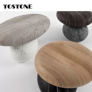 Chaise décorative Tostone en marbre naturel moderne, sculpture en <span class=keywords><strong>pierre</strong></span> massif pour sièges d'exception dans les hôtels de luxe, les villas et les atriums - Product Image 4