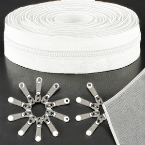 Amykite 10 Yards (360 Pouces) Fermetures <span class=keywords><strong>Éclair</strong></span> Continues en Nylon Blanc à Glissière Libre, 20 Têtes de <span class=keywords><strong>Remplacement</strong></span> pour Sacs et Tentes - Product Image 2