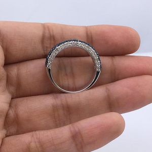 Bague en diamant Jewelspaark 2,13 carats blanc bleu, taille brillant améliorée, plaqué rhodium, luxe, argent sterling 925, pour femme, fiançailles - Product Image 6