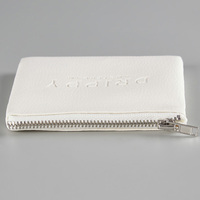 Sac à fermeture éclair en cuir PU personnalisé, sacs à main et pochettes en cuir PU blanc tendance avec fermeture éclair en métal, vente en gros, trousse de maquillage, emballage de bijoux