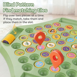 Jeu de société Montessori de mémoire et d'association, jeu de puzzle à retourner pour enfants et adultes, animaux et fruits, éducatif - Product Image 5