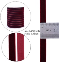 Ruban en velours raisiné OKAY VR-01, 3/8 pouce, simple face, 100% nylon haute ténacité, écologique, lavable, pour collier, emballage cadeau, cheveux