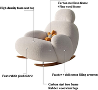 Salon de loisirs moderne inclinable pour adultes canapé en velours inclinable simple chaise berçante pour meubles de salon chaise à bras