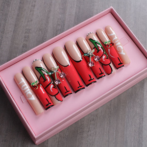 <span class=keywords><strong>Uñas</strong></span> Postizas de Gel Acrílico <span class=keywords><strong>Cortas</strong></span> Pre-diseñadas en 3D, Hechas a Mano, Reutilizables, de Cobertura Completa, en Blanco y Negro - Product Image 4