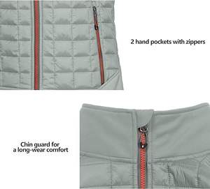 Gilet da <span class=keywords><strong>donna</strong></span> leggero, traspirante, impermeabile, imbottito in poliestere, caldo, senza maniche, per escursionismo, corsa, campeggio, golf - Product Image 4
