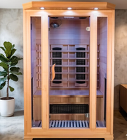 Sauna en bois de pruche à infrarouge lointain pour 2 personnes, usage domestique