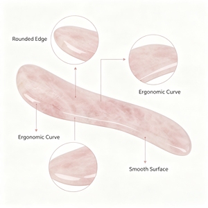 Outil de massage <span class=keywords><strong>Gua</strong></span> <span class=keywords><strong>Sha</strong></span> en <span class=keywords><strong>quartz</strong></span> <span class=keywords><strong>rose</strong></span> 100 % naturel en forme de S, planche de raclage en cristal <span class=keywords><strong>rose</strong></span> pour le visage et le corps, pour les soins de la peau - Vente en gros - Product Image 5
