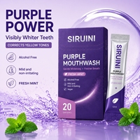 Blanchiment des dents, haleine fraîche, nettoyage en profondeur, élimination des taches de surface, soin buccal quotidien doux et rafraîchissant, bain de bouche violet