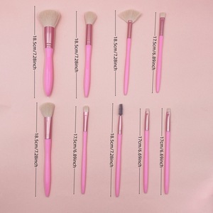 Juego de 9 brochas de maquillaje súper suaves, brocha para polvos sueltos, brocha para colorete, brocha para sombra de ojos, herramientas de belleza para principiantes, mango Canton Tower - Product Image 6